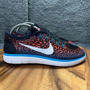 Nike Free RN Distance Men's Running Shoes Sneakers Black Orange Blue Size 8.5